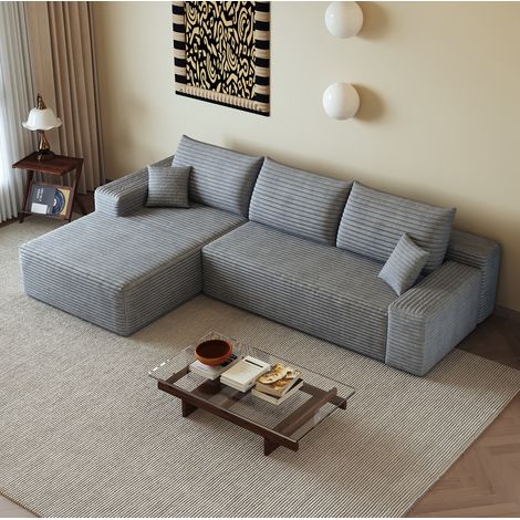 Ecksofa 270/175/83 cm in Grau, modular mit Chaiselongue und ohne Montage (1/5)