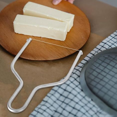 Cheese Slicers Stainless Steel Wire Cheese Slicers Handle for Butter Cake and Fruit Compact Store (1/4)