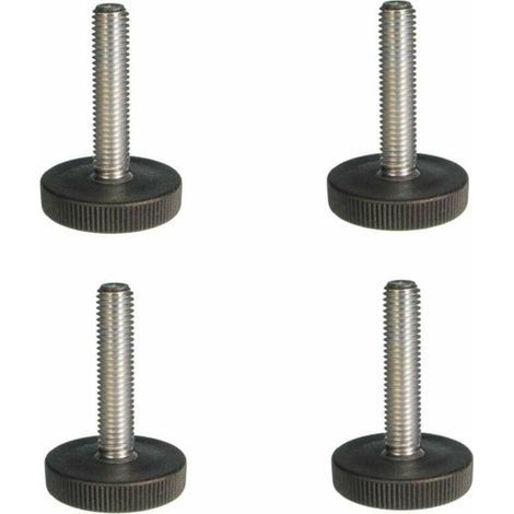 4 viti di base M6 x 20, pomello zigrinato da 29 mm, testa in plastica, pomello per mobili, tavolo, sedia (1/2)