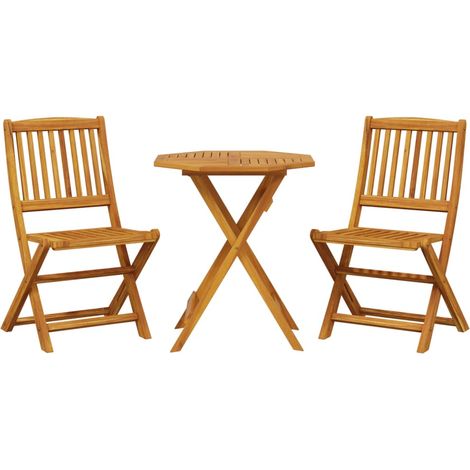 Maison Exclusive - 3-tlg. Bistro-Set Klappbar Massivholz Akazie