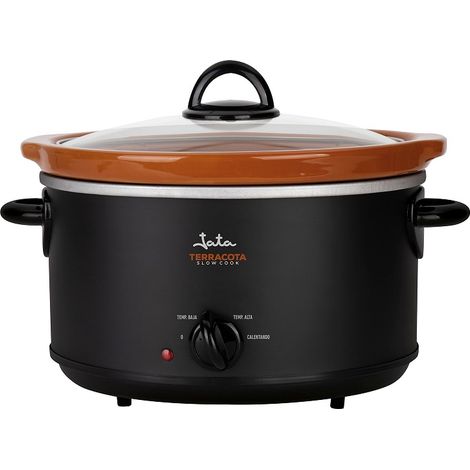 Casserole électrique programmable 3,5L – Cuba en céramique terracotta – 3 niveaux de chaleur – Couvercle en verre transparent – 180W – Jata (1/7)