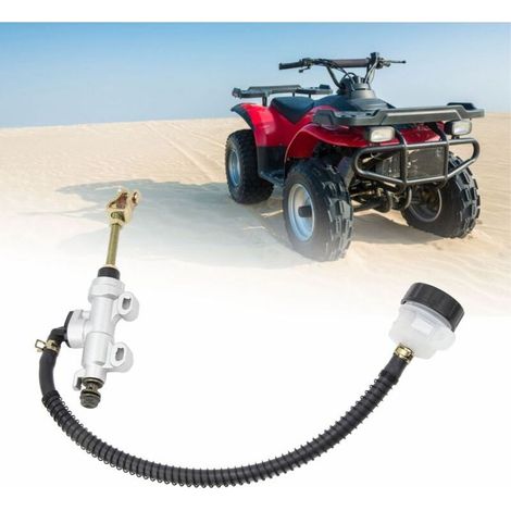 Hydraulischer Hauptbremszylinder mit Ausgleichsbehälter für Hinterradbremse, silberfarben, für Motorrad, Dirtbike, ATV (1/5)
