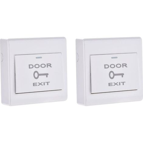sourcing map Pousser à Sortie Bouton Poussoir Libération Interrupteur Porte Accès Contrôle Systéme PC Panneau 86mmx86mm 12V 3A Blanc 2Pcs (1/5)