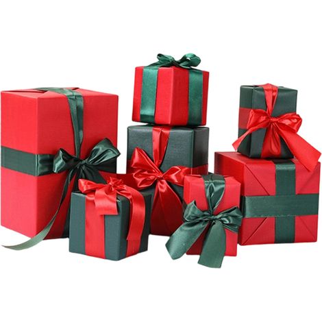 7 Geschenkboxen, Weihnachtsdekoration, 10 x 30 cm große Schneeflocken-Weihnachtsbaum-Geschenkboxen, Weihnachtsdekoration für Zuhause (1/5)