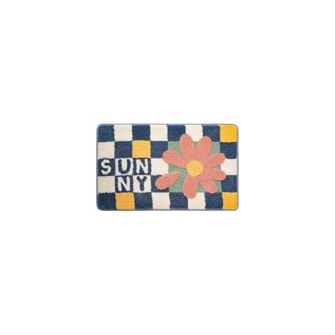 Tapis de sol entrée salle de bain entre grilles, bleu, 40 x 60 cm – (1/5)