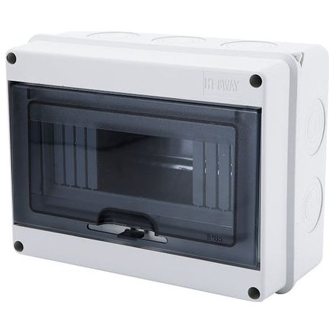 Caja eléctrica exterior impermeable, IP65, 8 módulos, caja de disyuntores, caja de conexiones para uso exterior (1/5)