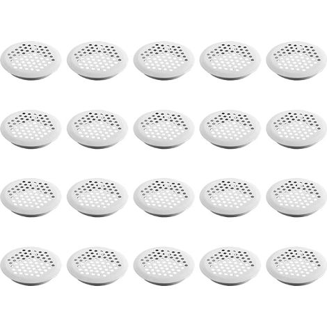 20pcs 53mm Stainless Steel Ventilation Grille White Circular Ventilation Grille for Cupboard Shoe Cabinet Convex Profile (1/5)