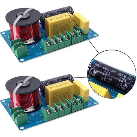 2 Pièces Diviseur de Fréquence 3 Voies 200W pour Grave Médium Aigu Home Cinéma