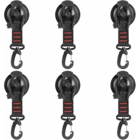 6 pièces ventouse sous vide robuste avec crochet, ventouses sous vide crochets pour serviette de douche de cuisine de salle de bain, ventouse de camping polyvalente (1/4)