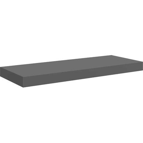 Maison Exclusive - Schweberegal Hochglanz-Grau 60x23,5x3,8 cm MDF