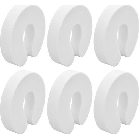 Pieces - Door Stopper - Foam Finger Guard - Child and Pet Safety - Flexible U-Shape - For Doors 1.5cm to 6cm Thick - Beige - 8x9cm (1/5)