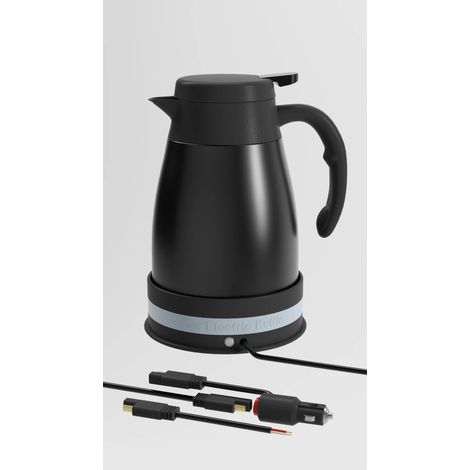 Bouilloire électrique de voiture (noire, 24 V), grande capacité de 1,2 L, en acier inoxydable 304 (1/5)