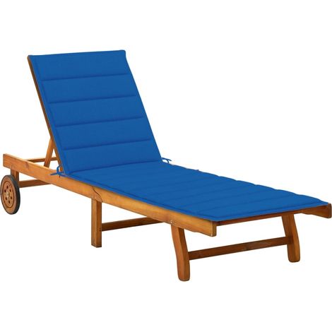 Chaise longue de jardin avec coussin Bois d'acacia solide 13 (1/5)