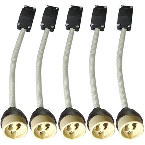 BUNTHAUS 5x Douille de Lampe GU10 Résistante aux Hautes Températures, en Céramique avec Boîte de Connexion, 0-250V pour Ampoule LED