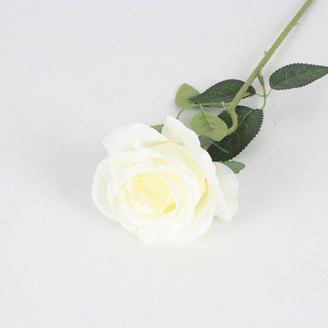 Roses artificielles en soie, fleurs porte-bonheur pour la décoration intérieure, les mariages, les cadeaux personnalisés, rose et blanc, lot de 12.-AquaForge (1/5)