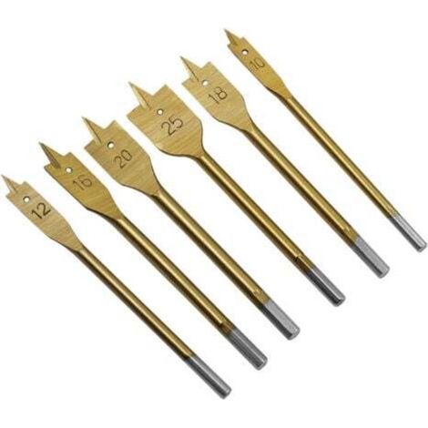 Three-point flat drill bit for woodworking, wood board opening, hexagonal handle, wood board hole expander, flat drill bit, combination drill bit set from 10 to 25 mm