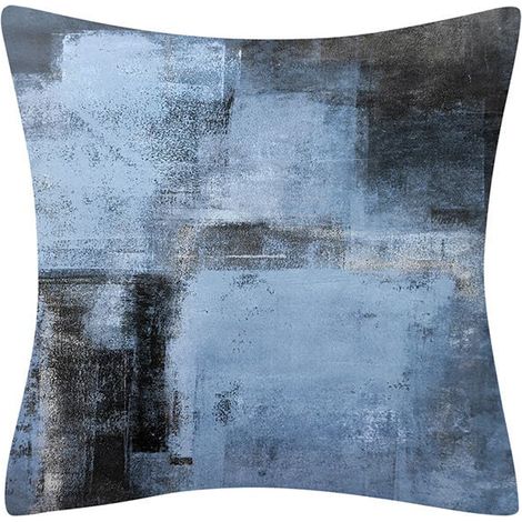 Accueil Taie d'Oreiller Bleu Gris Peinture à l'Huile Abstraite (4 4545cm),pour la protection des meubles d'intérieur et d'extérieur (1/2)