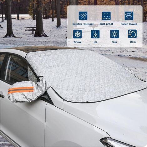 Auto-Windschutzscheibenabdeckung, Sonnenschutz für Autos, magnetische Universal-Auto-Windschutzscheibenabdeckung, UV-Schutz, Eis- und Frostschutz, 145 x 113 cm (1/4)