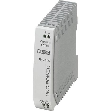ALIMENTATION RAIL DIN PHOENIX CONTACT UNO-PS/1AC/ 5DC/ 25W 85 V/DC 5 A 25 W 1 X 2904374 (1/2)