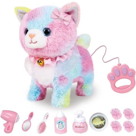 Jouet électronique en peluche pour chat avec laisse télécommandée et accessoires (1/4)