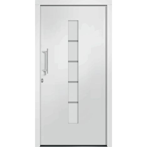 vidaXL Porta d'Ingresso in Alluminio e PVC Bianco 100x200 cm