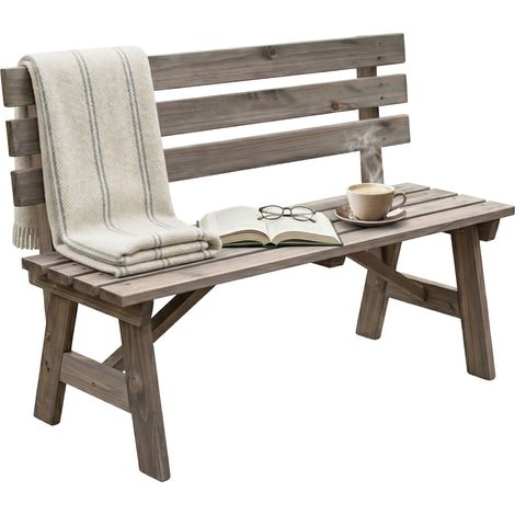 Garden bench with backrest fir wood - brown 229384351 (1/5)