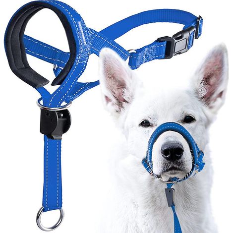 Bequemer, reflektierender Hundemaulkorb aus Nylon, ideal für Training und zur Verhinderung von übermäßigem Bellen. (1/4)