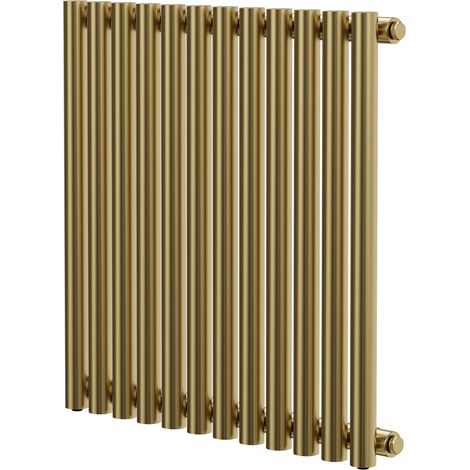 Wholesale Domestic Sinclair Colore Brushed Brass 600mm x 595mm Horizontal Single Panel Radiator (1/5)