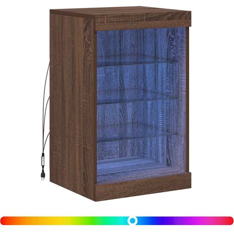 Maison Exclusive - Aparador con luces LED roble marrón 41x37x67 c (1/5)