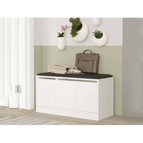 Dmora - Scarpiera Tiamat, Mobile portascarpe, Armadio da ingresso multiuso, Mobiletto per calzature, 90x36h46 cm, Bianco, con imballo rinforzato, con imballo rinforzato (1/5)