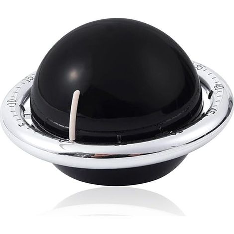 Minuterie Mécanique de Cuisine, Minuterie Cuisine Magnétique, Minuterie de Compte à Rebours de 60 Minutes, Forme Planète Noir, Réveil pour Cuisine, Fitness, Salle de Classe (1/4)