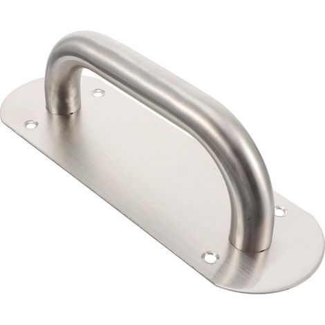Poignée de Porte Ovale en Acier Inoxydable Facile à Installer Argentée Finition Moderne et Simple, pour Décoration Intérieure D'hôtels et Portes Coupe-feu (1/5)