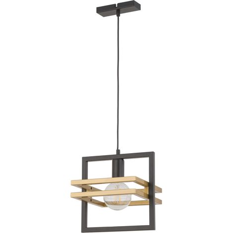 Suspension déco loft indus noir/or Merci E27 15W Sigma (1/2)