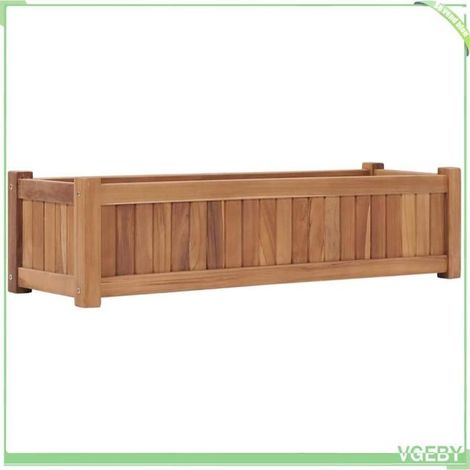 Lit surélevé - FAFEICY - 48968 - Bois de teck massif - 100 x 30 x 25 cm - Résistant aux intempéries (1/5)