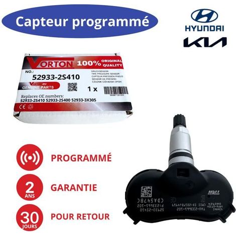 TPMS-Sensor programmiert 433MHz für HYUNDAI ix35/Tucson II und KIA Sportage III – Ref. 52933-2S410/2S400
