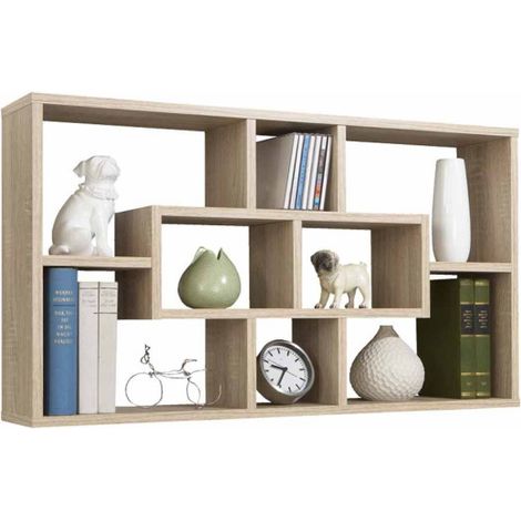 Étagère Murale "8 Compartiments" 85cm Chêne (1/3)