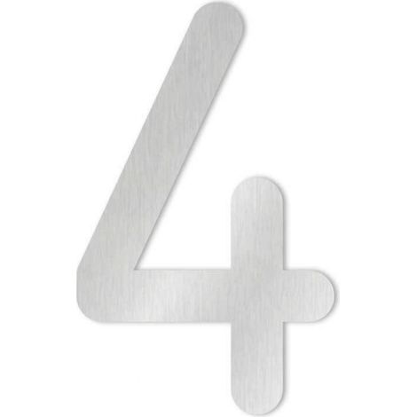 Heibi 1x MAX Hausnummer/Buchstabe zur Wahl Edelstahl 10/16 cm 0 1 2 3 4 5 6 7 8 9 a b c d / Ziffer 4 (1/5)