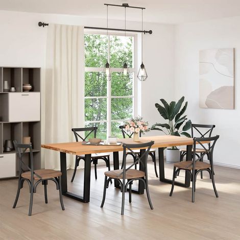 Maison Exclusive - Esstisch Beine V-Form 3 Stück Schwarz 80x(72-7