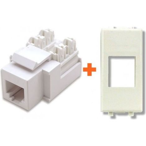 Presa telefonica da incasso RJ11 compatibile Ave Domus bianco