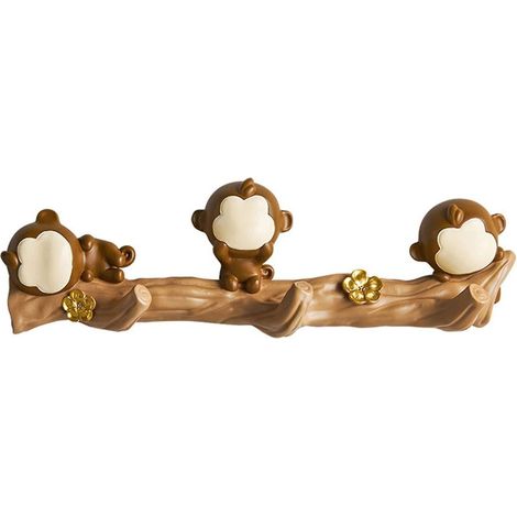 Filiyano-Crochet de porte décoratif, singe, cintre, crochet à chapeau (1/4)
