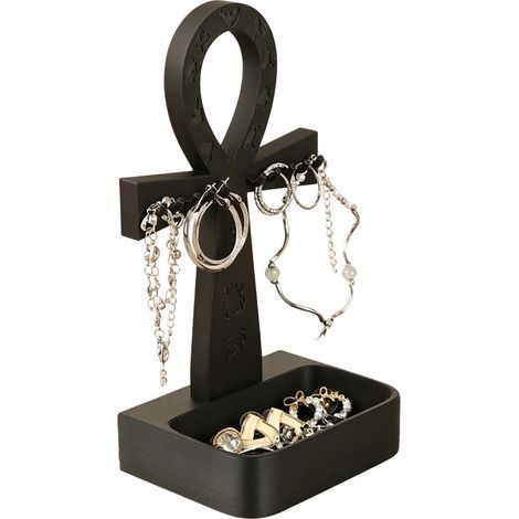 Porte-bijoux Gothique Plateau À Bagues Ankh Égyptienne Présentoir à colliers pour hommes, mères, collectionneurs, table de chevet, coiffeuse, chambre, salle de bain, maison (1/5)