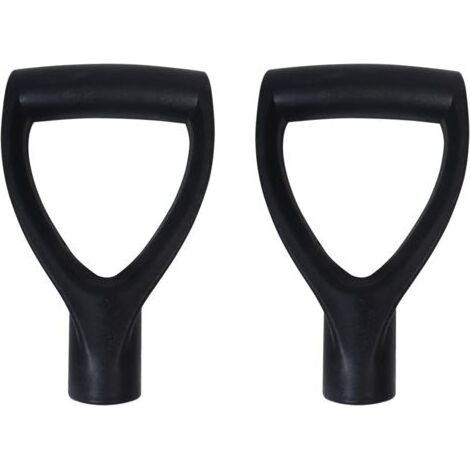 Lot de 2 poignées en D pour pelle - Poignée de rechange en plastique - Diamètre intérieur de 32 mm - Pour creuser et ratisser (1/5)