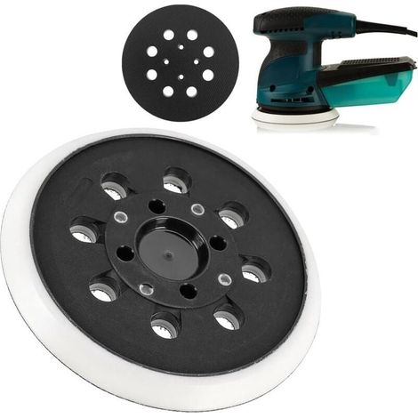 Patin de ponçage auto-agrippant 125 mm compatible avec Bosch PEX 300 AE 400 AE 4000 AE 125 mm,Ponceuse Excentrique par Poweka (1/5)