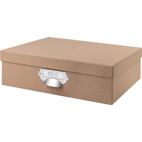 Boîte de rangement en carton avec poignée Kraft (1/5)
