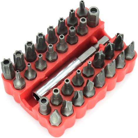 Set di 33 punte da trapano, chiave a stella esagonale Torx Torx, avvitatore elettrico, punte da trapano esagonali da 1/4 di pollice (6,35 mm), supporto magnetico