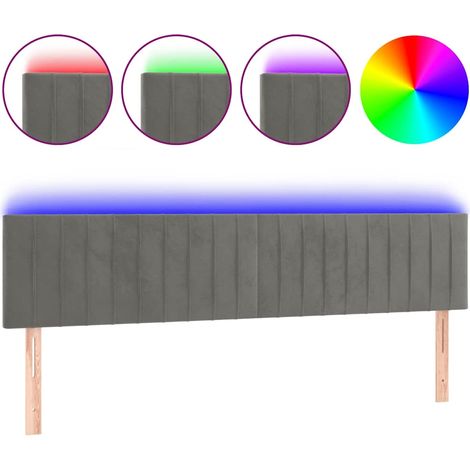 Maison Exclusive - Cabecero con LED de terciopelo gris claro 180x (1/5)