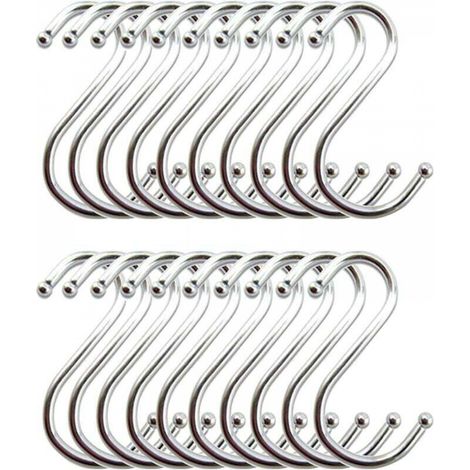 Crochet S Acier Inoxydable, Crochet Cuisine Crochets en Forme de S Suspension Accroche Ustensiles de Cuisine(Lot de 20) (1/5)