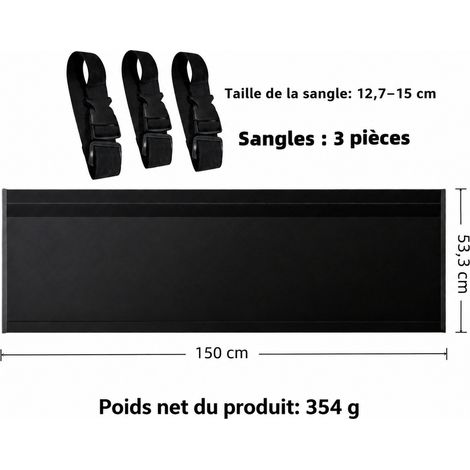 Housse d'isolation thermique pour tuyau de climatiseur noir 150 x 53 cm avec 3 sangles élastiques noir 40 × 28 × 4 cm 1 kg – Livraison gratuite