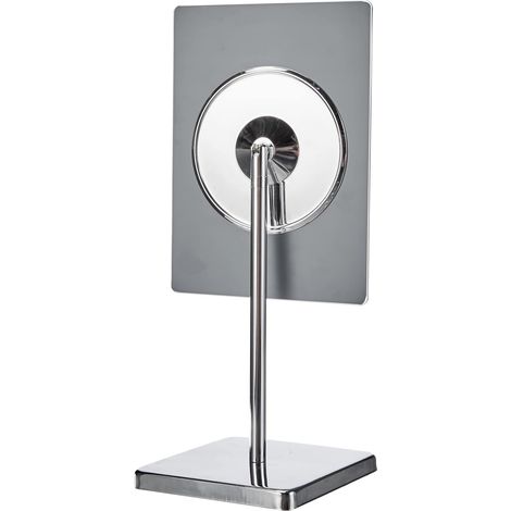 Lot de 2 Miroir cosmétique, Base métal chromé, Verre inclinable, Salle de bains (1/4)