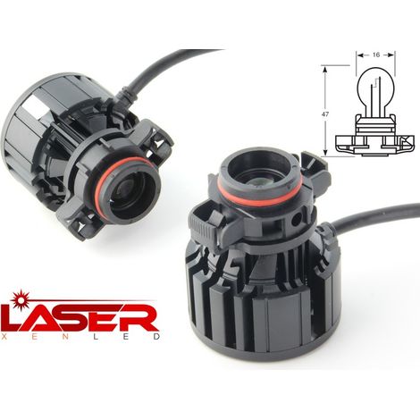 Kit conversion 2 ampoules Laser H16 5202 antibrouillard 6500K 28W - 3Km de distance - ELITE (1/4)